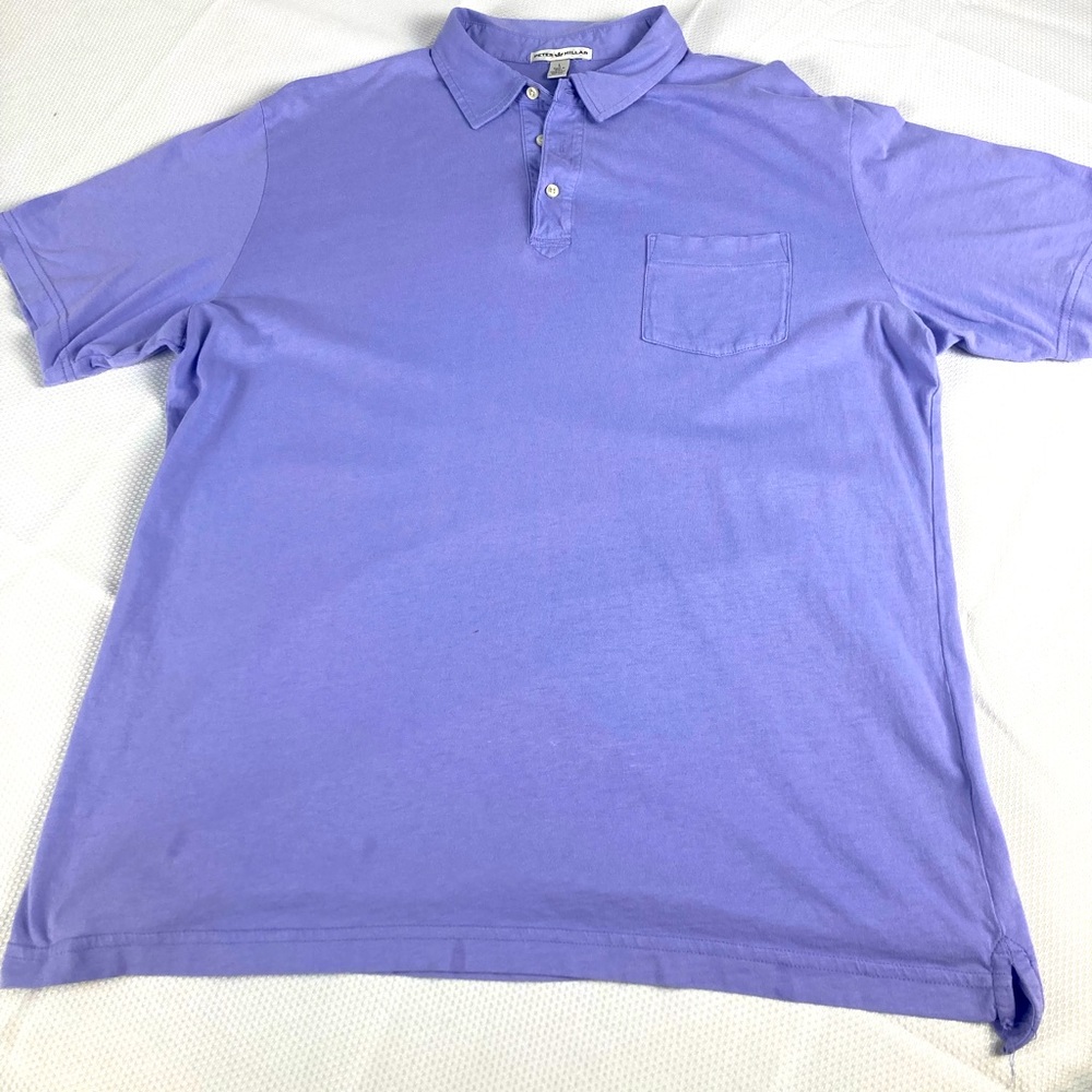 Peter Millar Purple Golf Polo Shirt Size L